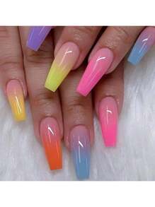 (New) Press on Nails Multicolor/ Coffin nails