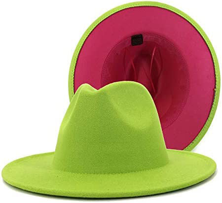 Two Toned Fedora Hat with Buckle