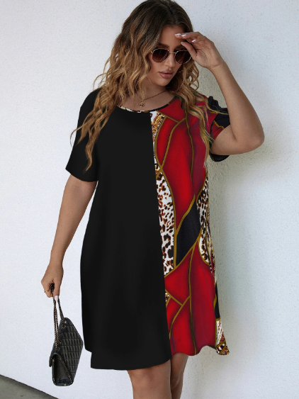 Plus Size Leopard Tunic Dress