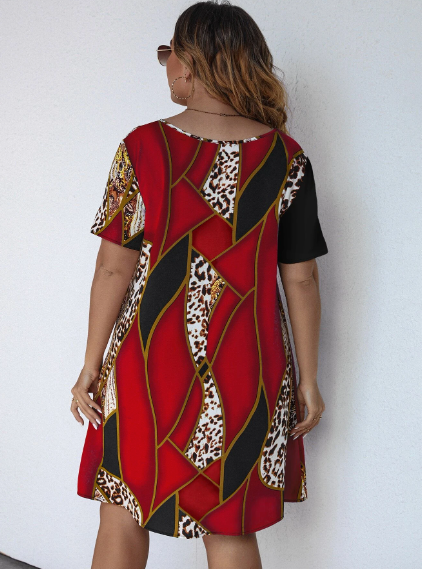 Plus Size Leopard Tunic Dress