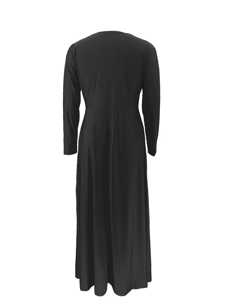 Plus Size V-Neck Maxi Dress