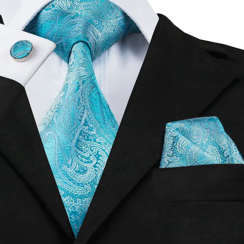 Hi-Tie Fashion Men's Paisley Silk Tie Set