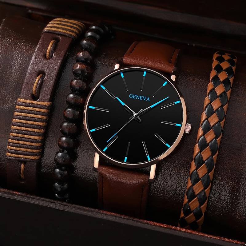 Men's PU Leather Fashion Digital Watch