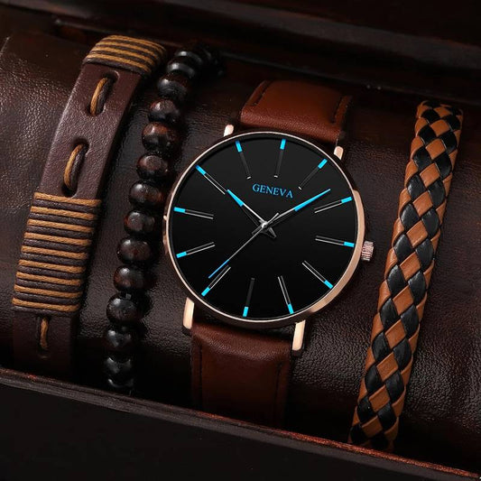 Men's PU Leather Fashion Digital Watch